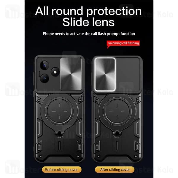 قاب ضد ضربه مگنتی Realme C51 Magnetic Support Case دارای محافظ دوربین — تصویر ۵