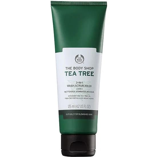 شوینده و اسکراب و ماسک سه کاره تی تری بادی شاپ tea tree the body shop حجم 125 میل