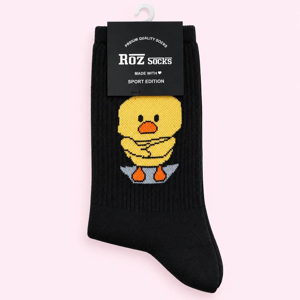 جوراب ساقدار فانتزی طرح جوجه ROZ Socks در ۳ رنگ — تصویر ۴