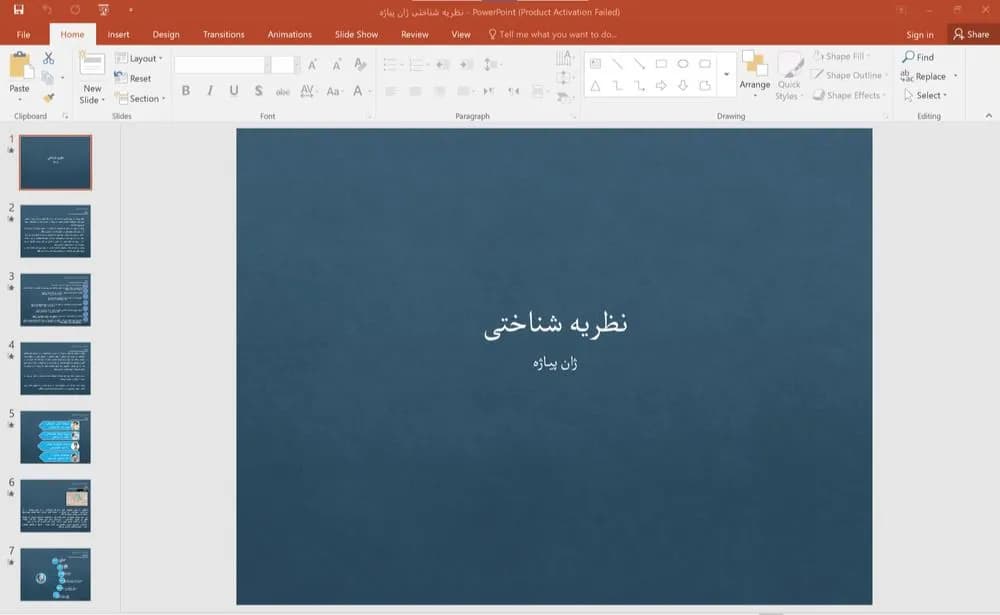 پاورپوینت نظریه شناختی ژان پیاژه