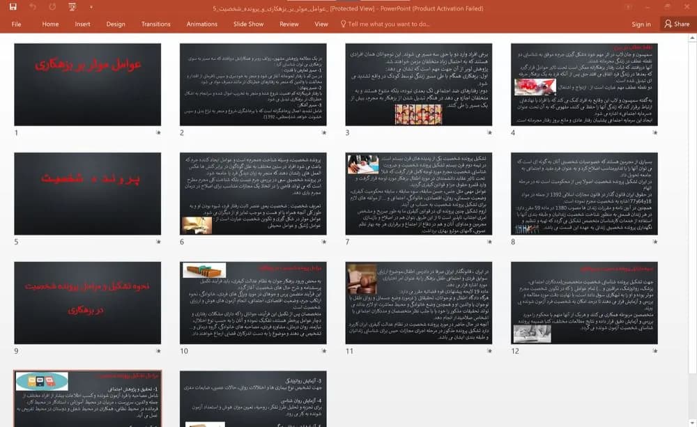 پاورپوینت عوامل موثر بر بزهکاری