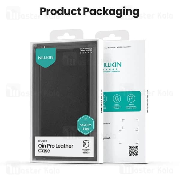 کیف چرمی نیلکین سامسونگ Samsung Galaxy S25 Edge Nillkin Qin Pro Leather Case دارای محافظ دوربین — تصویر ۶