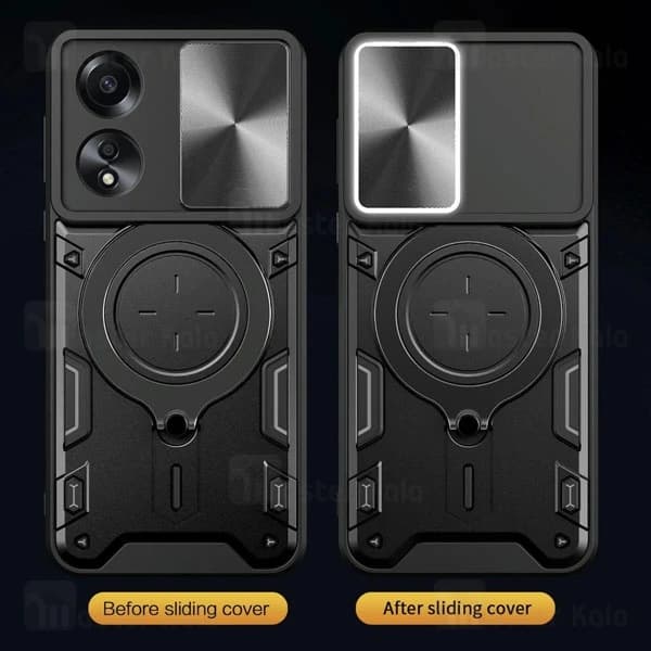 قاب ضد ضربه مگنتی اوپو Oppo A58 4G Magnetic Support Case دارای محافظ دوربین — تصویر ۷