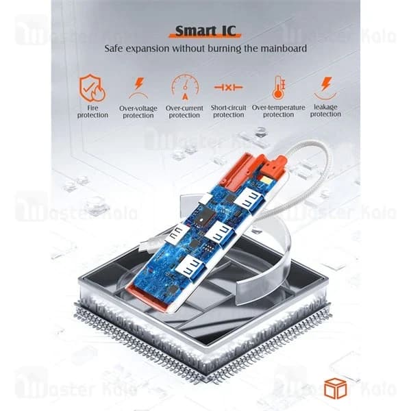 هاب 5 پورت تایپ سی الدینیو LDNIO DS-25H توان 100 وات — تصویر ۶