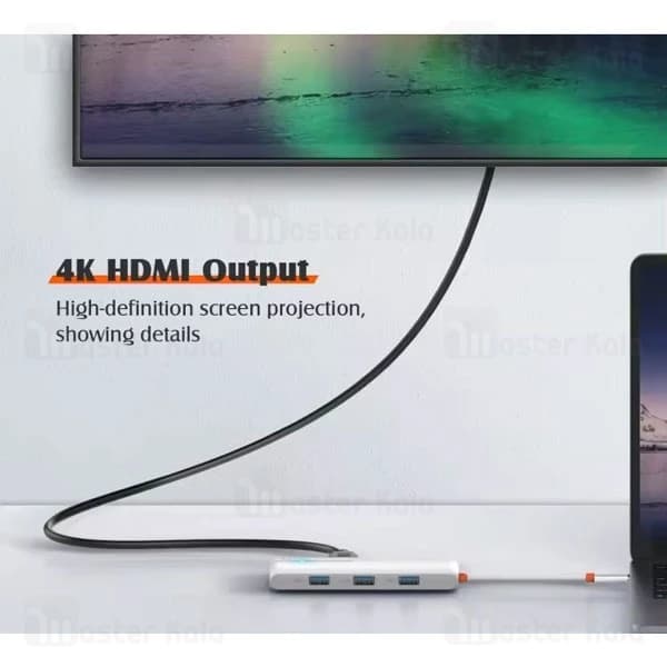 هاب 5 پورت تایپ سی الدینیو LDNIO DS-25H توان 100 وات — تصویر ۴