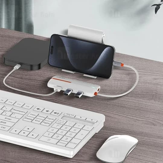 هاب 5 پورت تایپ سی الدینیو LDNIO DS-25U توان 100 وات — تصویر ۴