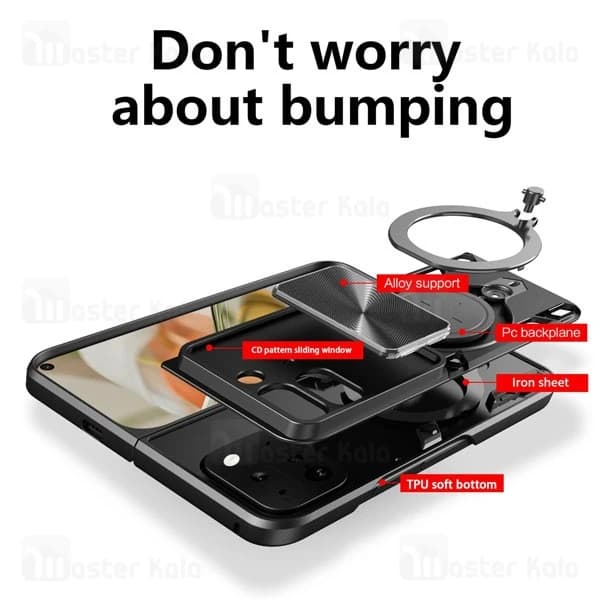 قاب ضد ضربه مگنتی گوگل Google Pixel 9 Pro Fold Magnetic Support Case دارای محافظ دوربین — تصویر ۲
