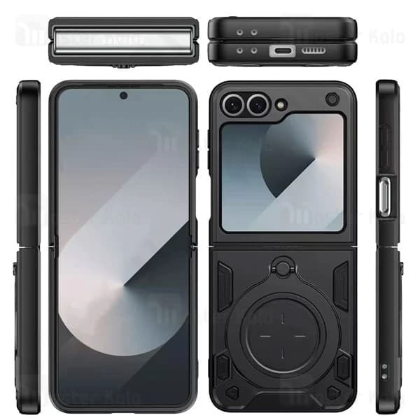 قاب ضد ضربه مگنتی سامسونگ Samsung Galaxy Z Flip6 Magnetic Support Case دارای محافظ دوربین — تصویر ۳