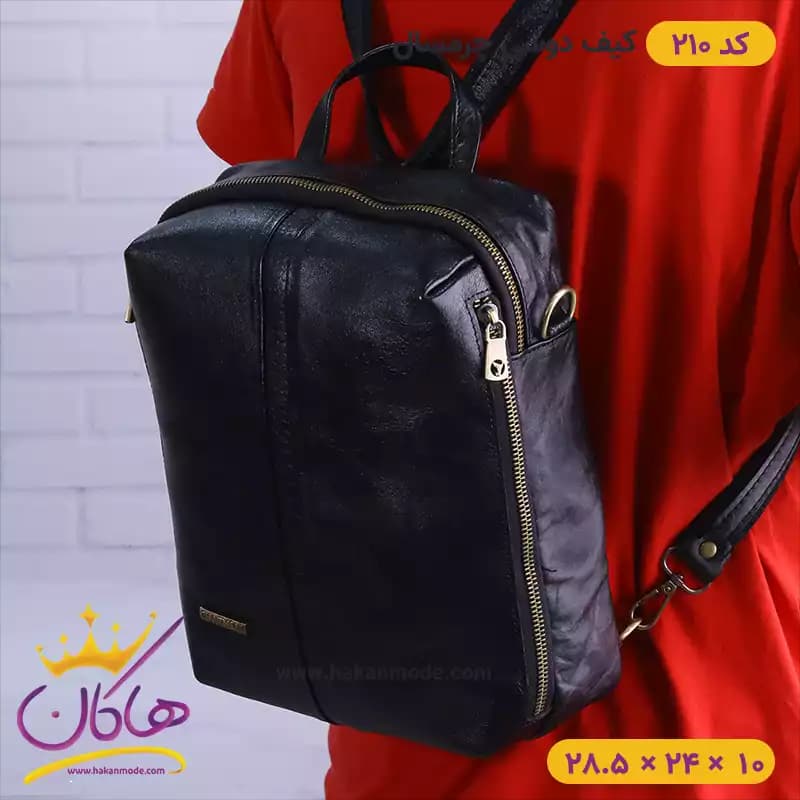کیف دوشی چرم سه کاره چرمسال | کد 210 — تصویر ۲