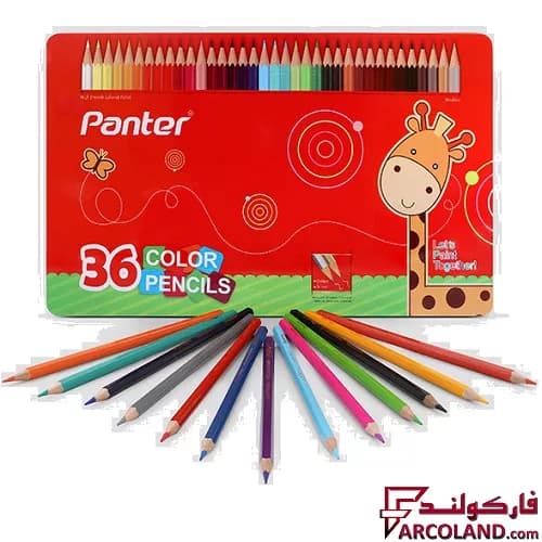 مداد رنگی 36 رنگ پنتر جعبه فلزی کد MCP103