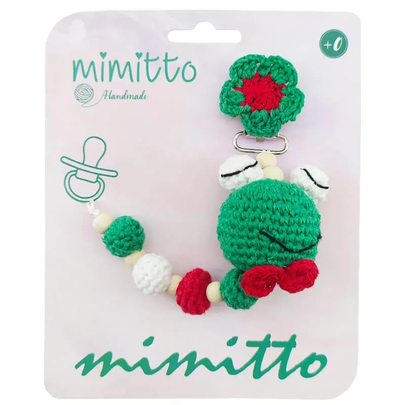 بند پستانک عروسکی بافت سبز تیره Mimitto — تصویر ۲