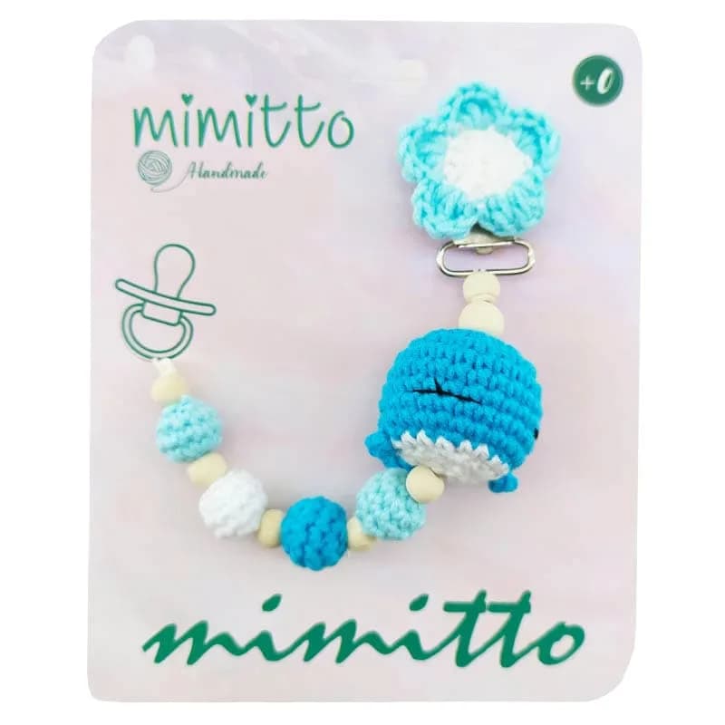 بند پستانک عروسکی بافت آبی Mimitto
