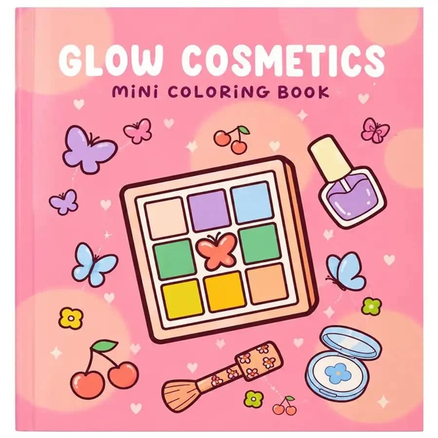 دفتر مینی رنگ آمیزی طرح glow cosmetics لانگو