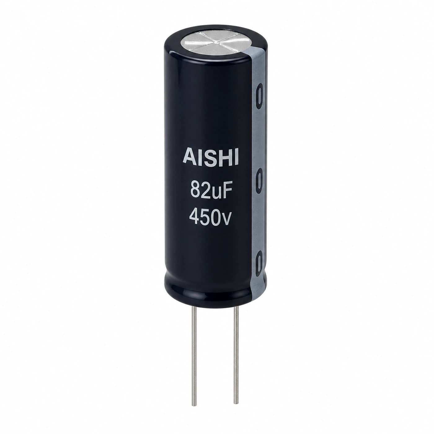 خازن الکترولیتی آیشی مدل AISHI 82uF 450V 12.5×45mm