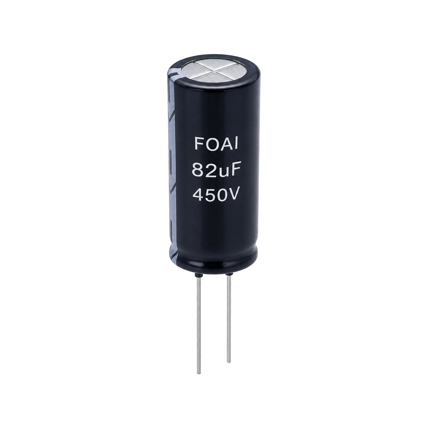 خازن الکترولیتی فوای مدل FOAI 82uF 450V 12.5×40mm — تصویر ۲