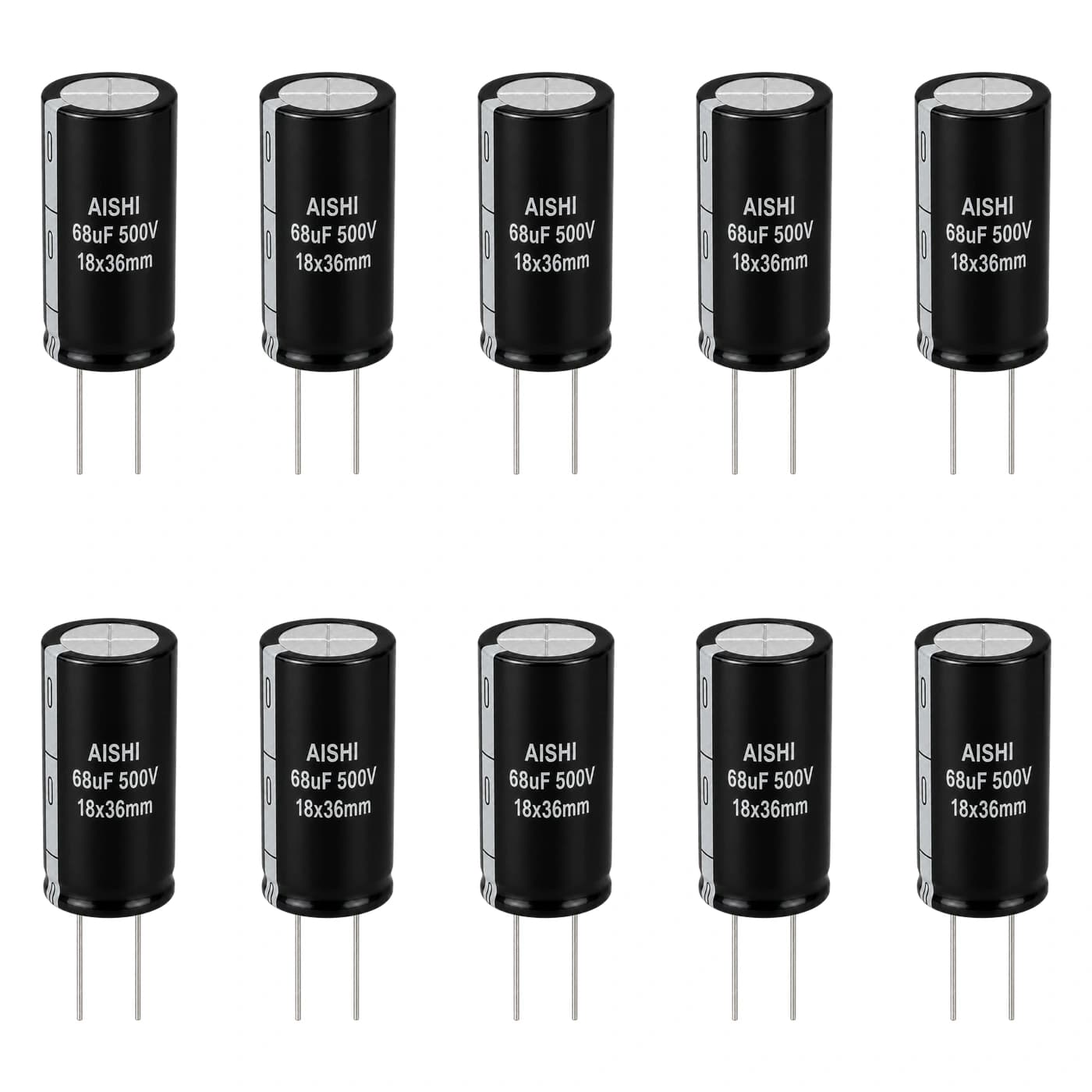 خازن الکترولیتی آیشی مدل AISHI 68uF 500V 18×36mm — تصویر ۲