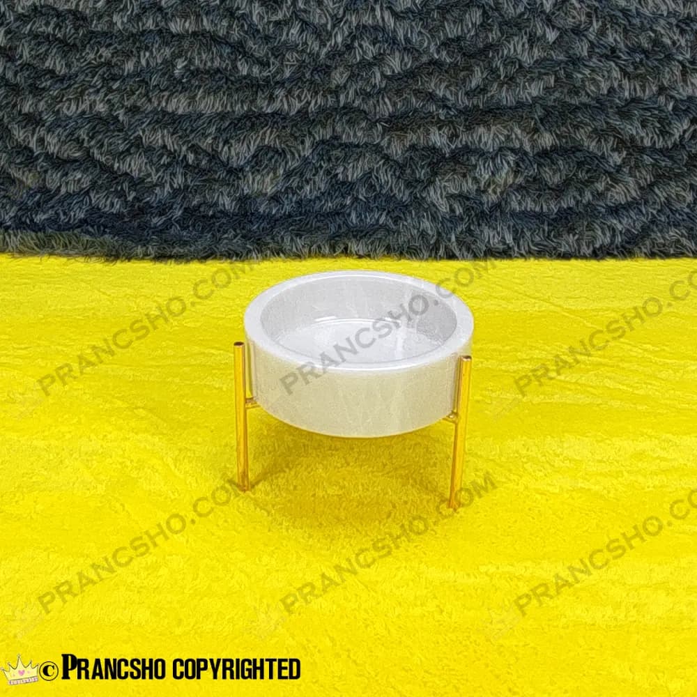 شکلات خوری متوسط سنگی پایه میخی طلایی سنگ سفید ازنا