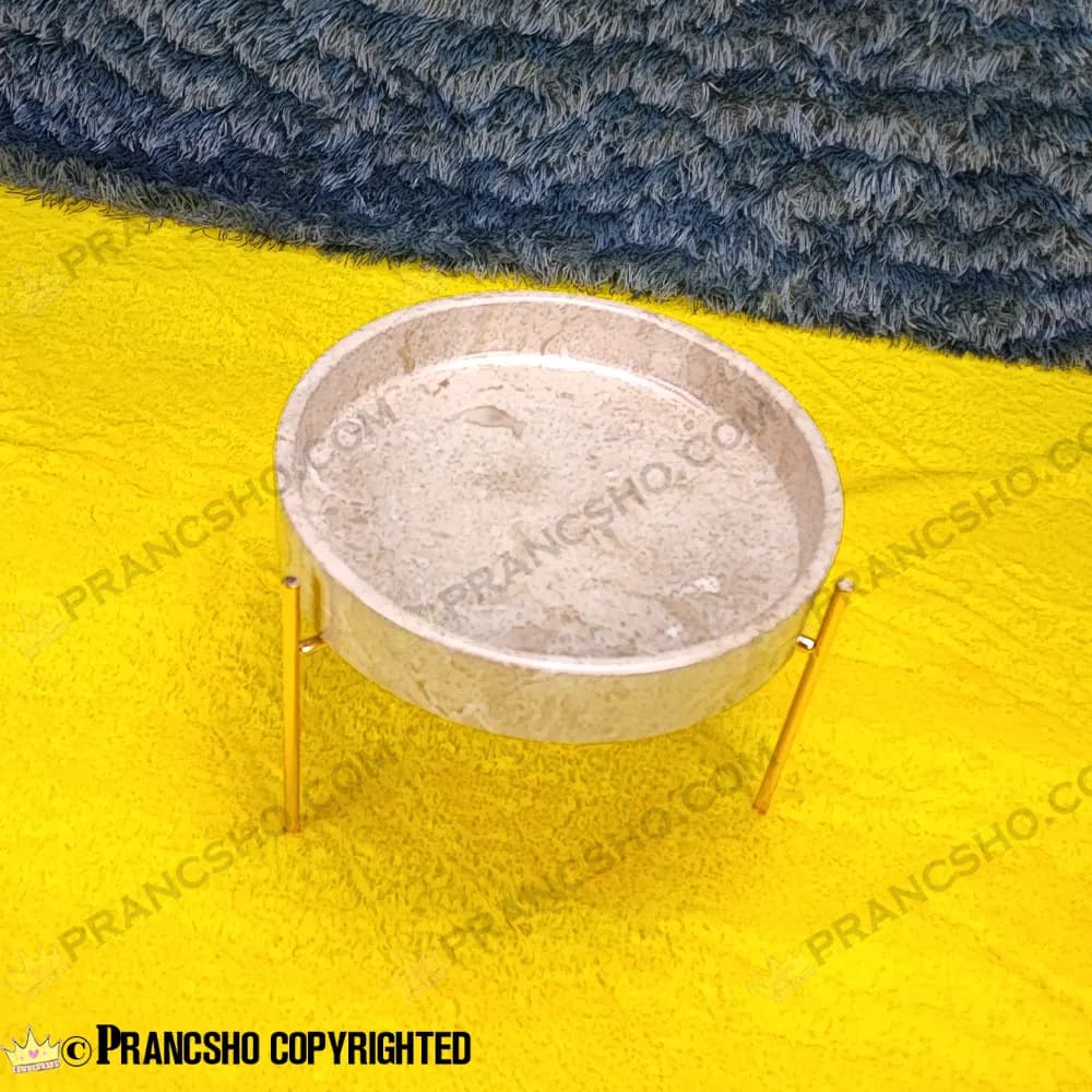 آجیل خوری سنگی پایه میخی طلایی سنگ پارادایس نسکافهای — تصویر ۴