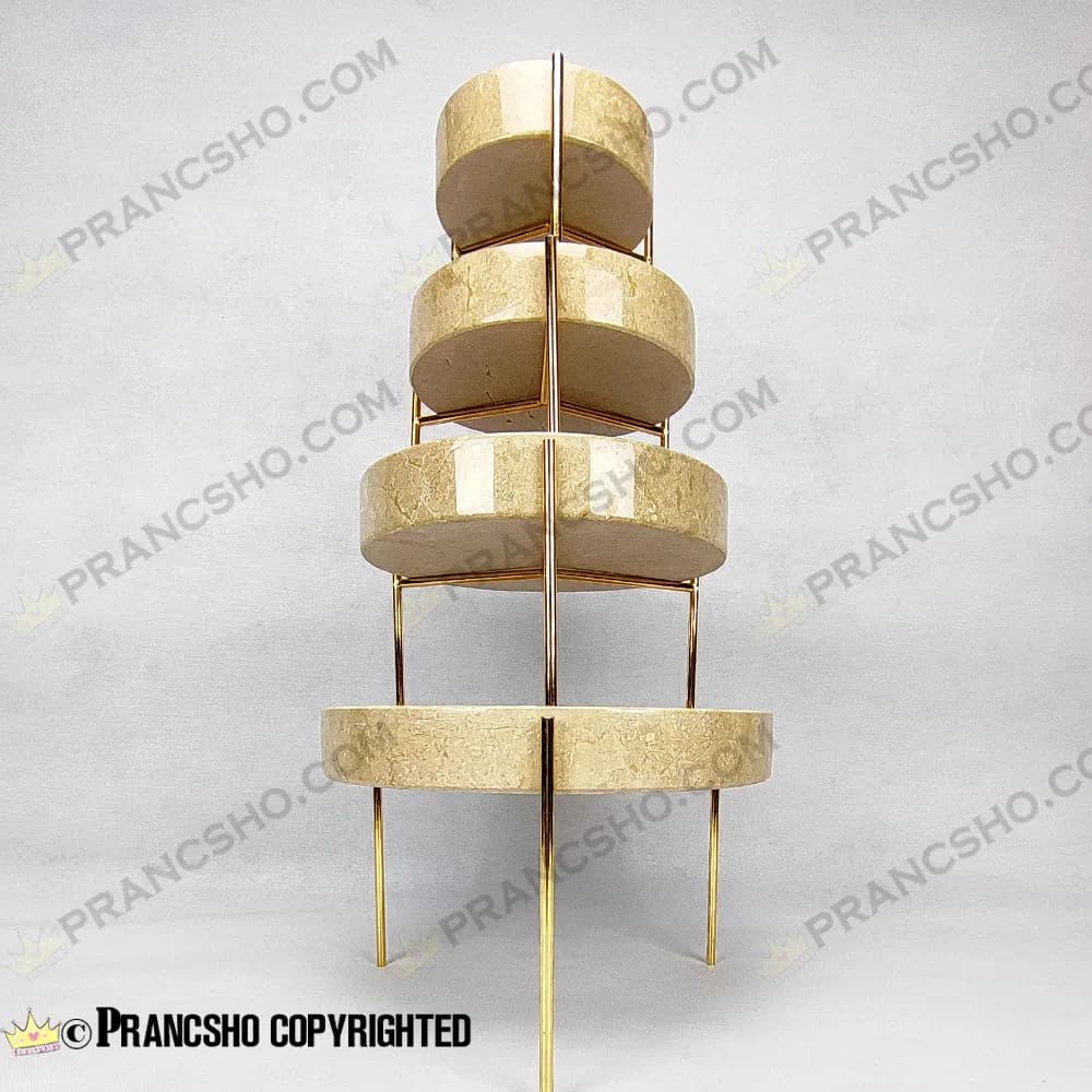 شکلات خوری بزرگ سنگی پایه میخی طلایی سنگ پارادایس نسکافهای — تصویر ۳
