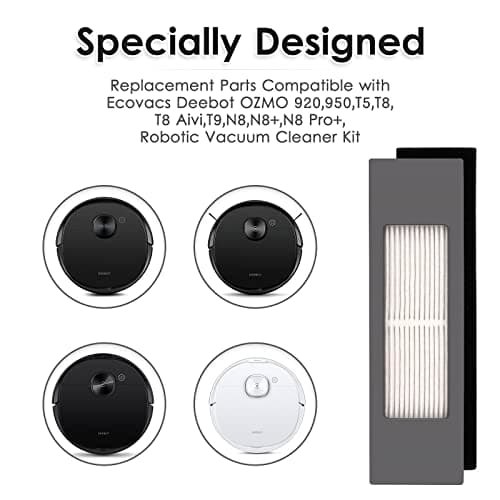 پک 5 عددی فیلتر جارو رباتیک مناسب اکووکس مدل Ecovacs DEEBOT OZMO 920 950 T8 AIVI Max T9 T5 N5 N7 N8+ N8 Pro Plus DX55 DX93 DJ65 ( ارسال 10 الی 15 روز کاری ) — تصویر ۷