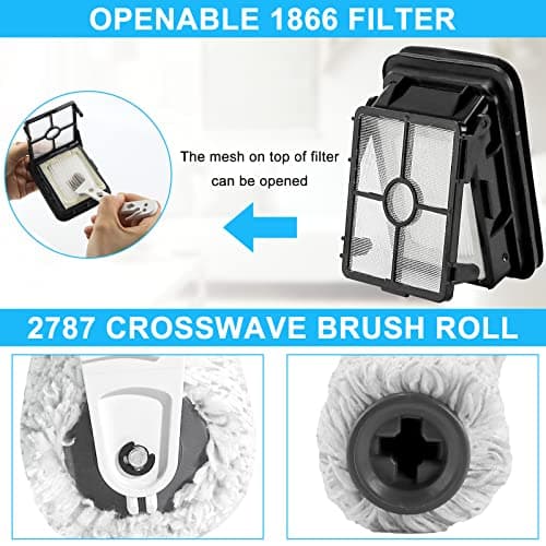 براش رول و فیلتر مناسب بیسل مدل Bissell Crosswave Cordless Max 2767E و Bissell Crosswave Hydrosteam 3527E (ارسال 10 الی 15 روز کاری) — تصویر ۶