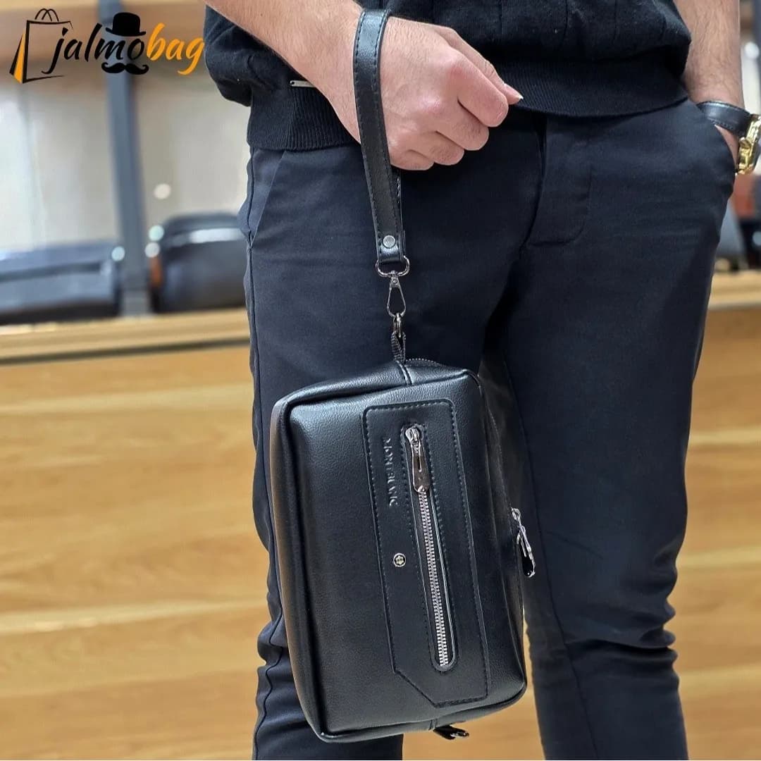 کیف دستی دوشی پاسپورتی مونت بلانک چرم خارجی درجه یک — تصویر ۲