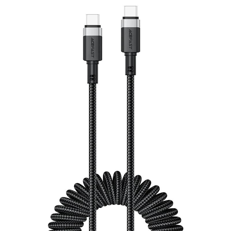 کابل Type-C به Type-C فنری ایس فست ACEFAST C14-03 طول 1.2 متر توان 60 وات — تصویر ۲