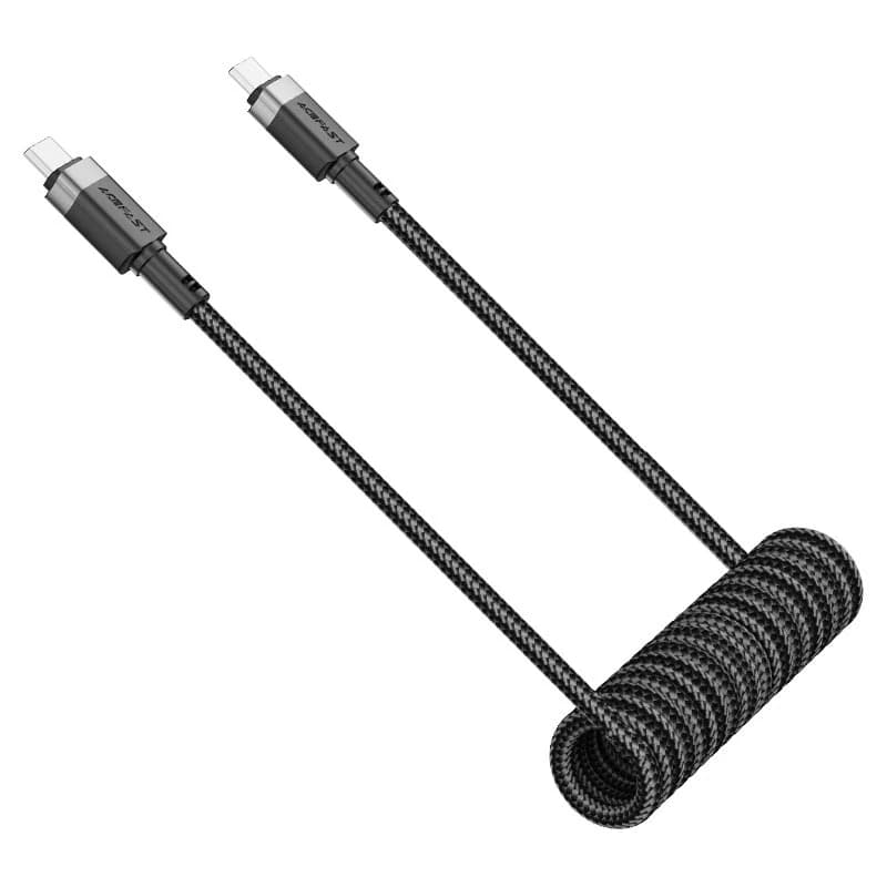 کابل Type-C به Type-C فنری ایس فست ACEFAST C14-03 طول 1.2 متر توان 60 وات — تصویر ۴