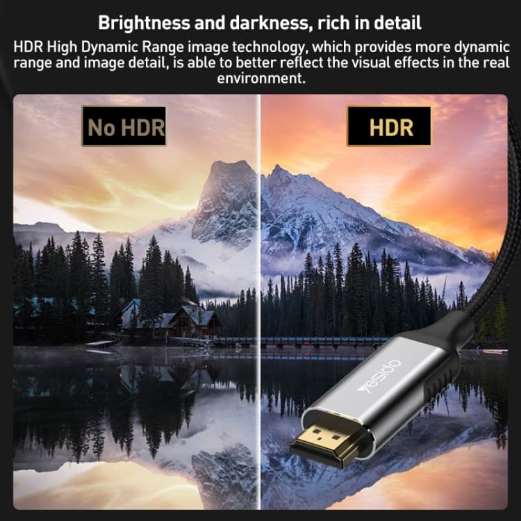 کابل HDMI برند YESIDO مدل HM11 باکیفیت 8K و به متراژ 1.5 متر — تصویر ۵