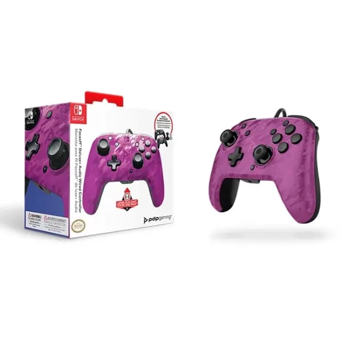 پرو کنترلر PDP Faceoff Deluxe Purple Camo برای Nintendo Switch (ارسال رایگان) — تصویر ۲