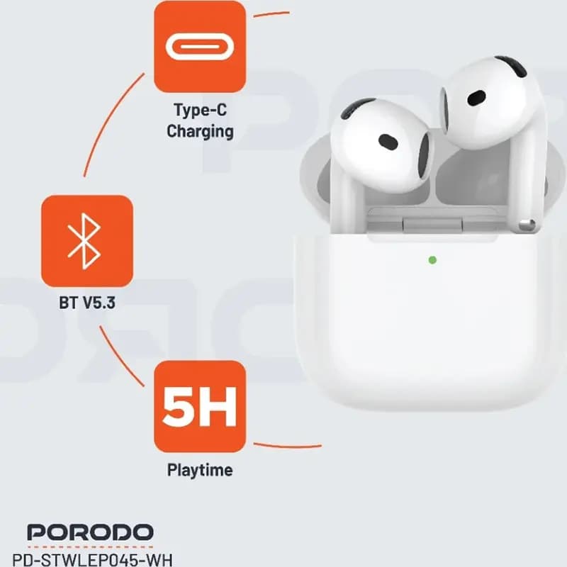 هندزفری بلوتوثی پرودو مدل Porodo Earbuds Gen 4 — تصویر ۶