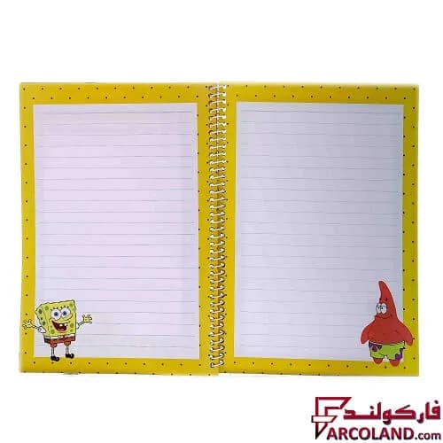 دفتر خط دار سیمی 80 برگ حاشیه دار جلد طلقی مدل فانتزی پسرانه (فنری مشق) — تصویر ۳