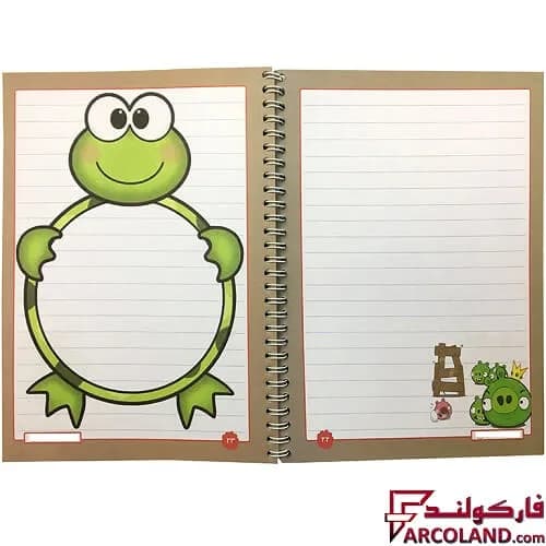 دفتر خط دار سیمی 40 برگ حاشیه دار جلد مقوایی مدل فانتزی پسرانه (فنری مشق) — تصویر ۲