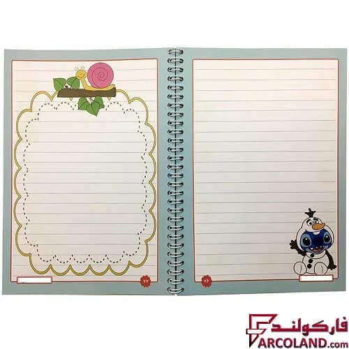 دفتر خط دار سیمی 40 برگ حاشیه دار جلد مقوایی مدل فانتزی پسرانه (فنری مشق) — تصویر ۴