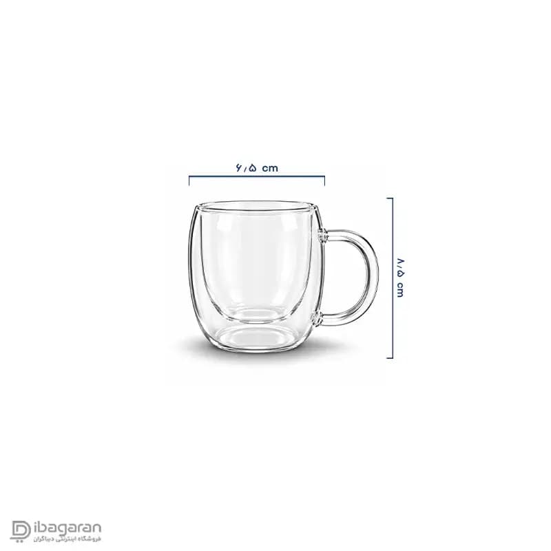 ماگ شیشه ای دوجداره ساده 150 میلی لیتر — تصویر ۲