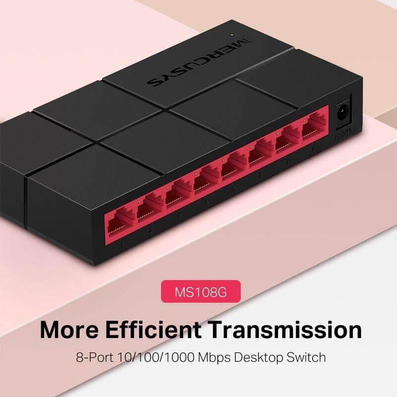 سوئیچ 8 پورت گیگابیت و دسکتاپ 10/100/1000Mbps مرکوسیس مدل MS108G — تصویر ۵
