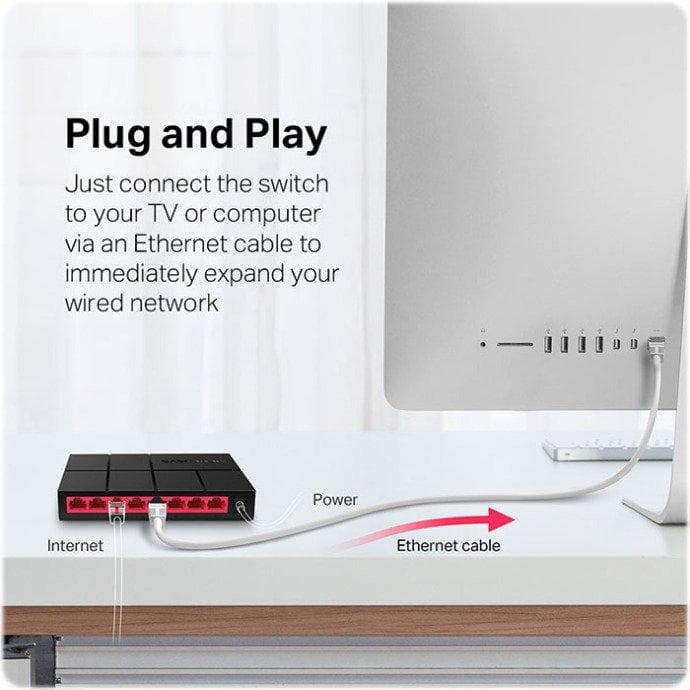 سوئیچ 8 پورت گیگابیت و دسکتاپ 10/100/1000Mbps مرکوسیس مدل MS108G — تصویر ۶