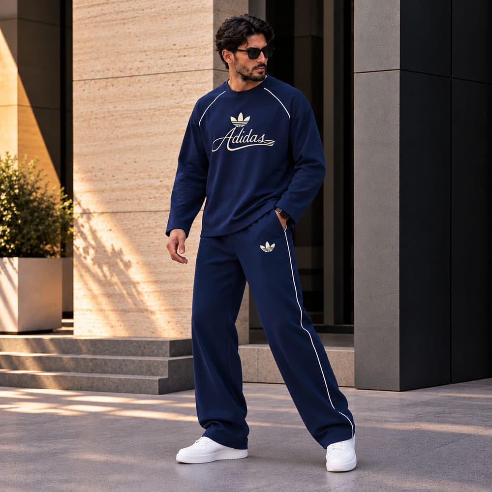 ست مردانه بلوز و شلوار آستین بلند طرح آدیداس Adidas | دارای رنگبندی — تصویر ۲