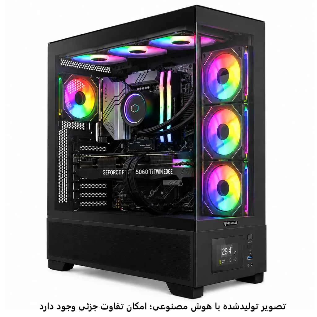 کیس اسمبل شده گیمینگ میان رده 14600K-B760-DDR5 32GB-SSD 1TB-RTX 5060 TI کدG051