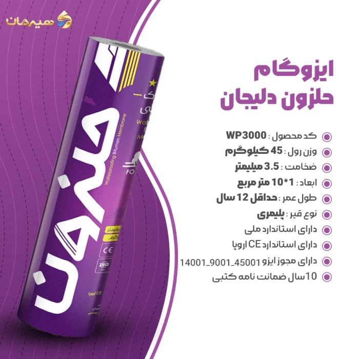 ایزوگام حلزون | بدون فویل | 45 کیلوگرم | ضخامت 3.5 میل — تصویر ۲