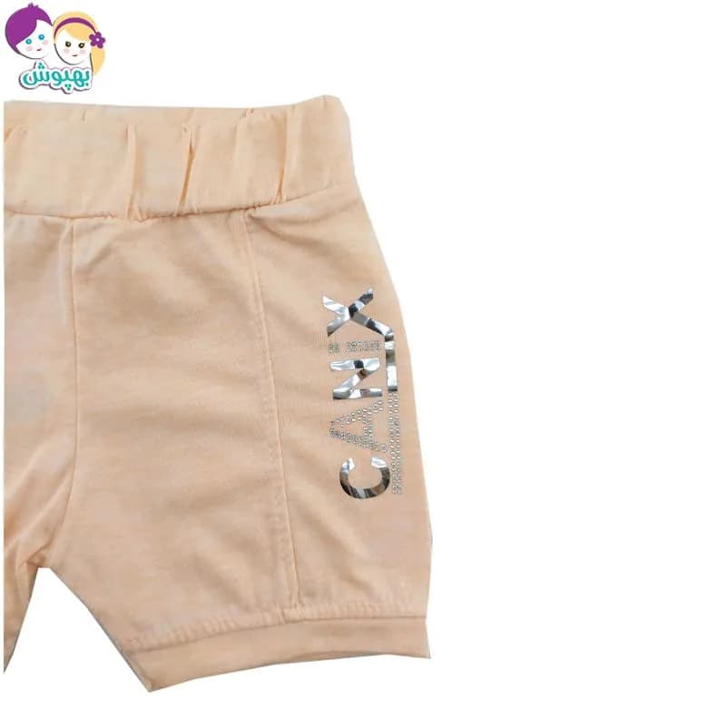 شورتک نخی دخترانه نوشته دار Canix Kids — تصویر ۲