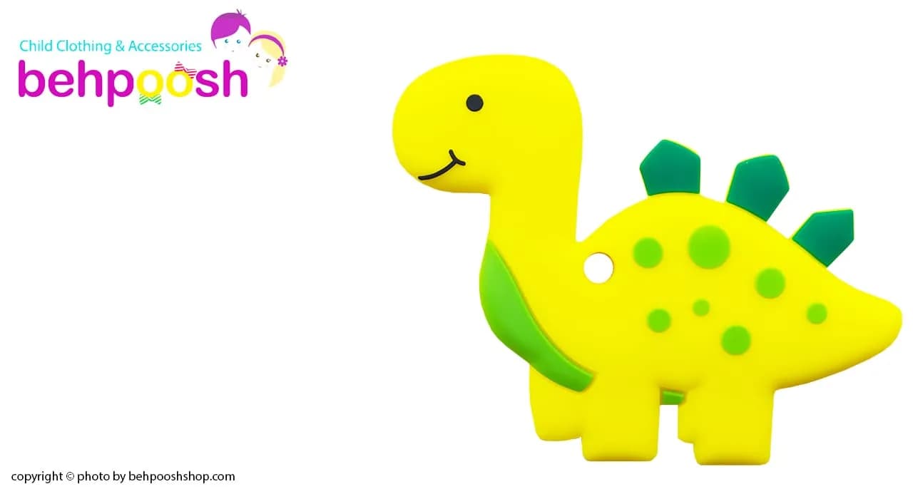 دندان گیر دستگیره دار دایناسور خالدار baby toys — تصویر ۴
