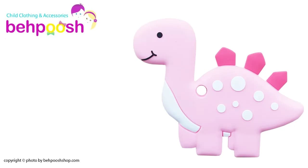 دندان گیر دستگیره دار دایناسور خالدار baby toys — تصویر ۳