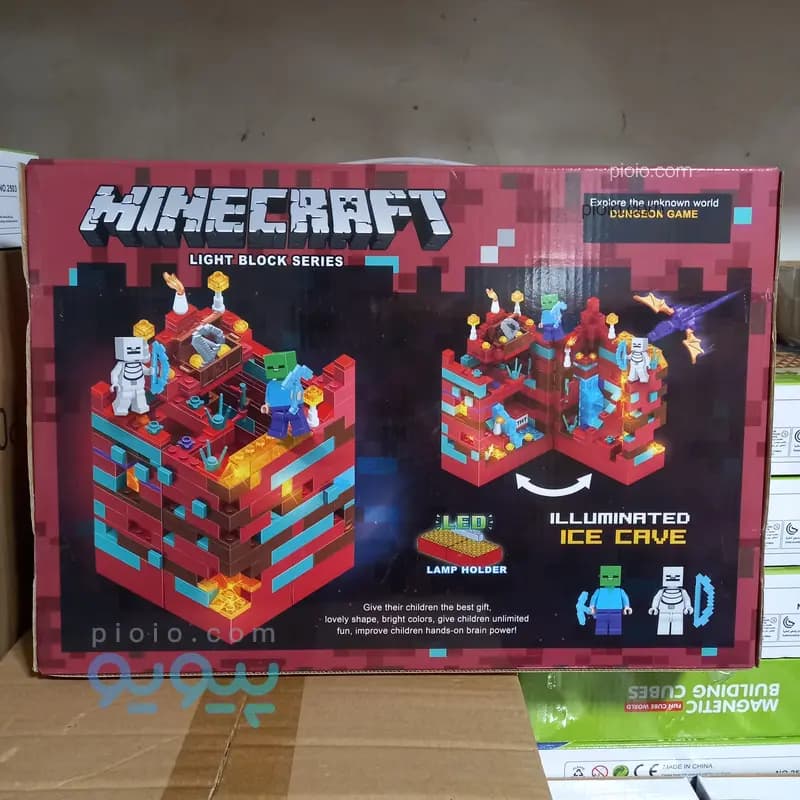 لگو ماینکرفت غار یخی چراغدار برند MINECRAFT مدل LIGHT BLOCK SERIES — تصویر ۲