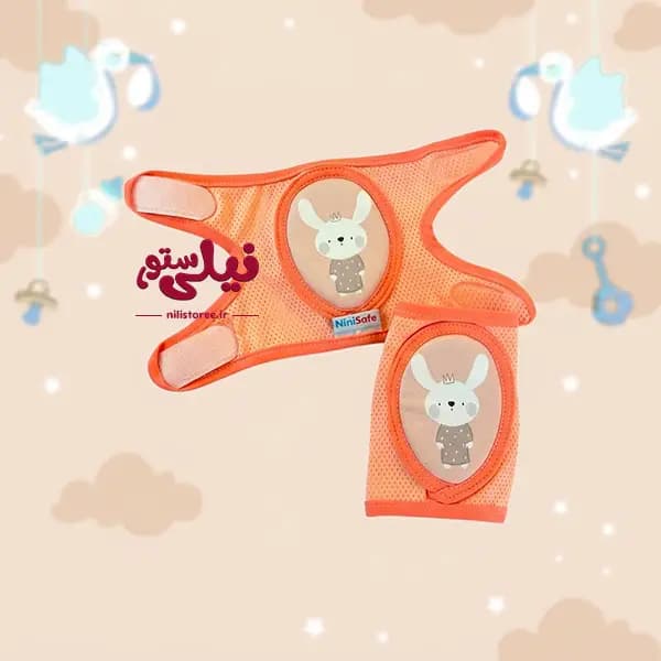 زانو بند نوزاد طرح خرگوش تاج دار برند نینی سیف Nini safe — تصویر ۲