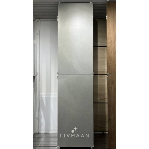 سرامیک 160*80 کاروینگ گلوسی لوبین طوسی روشن ریوان (28490) — تصویر ۲
