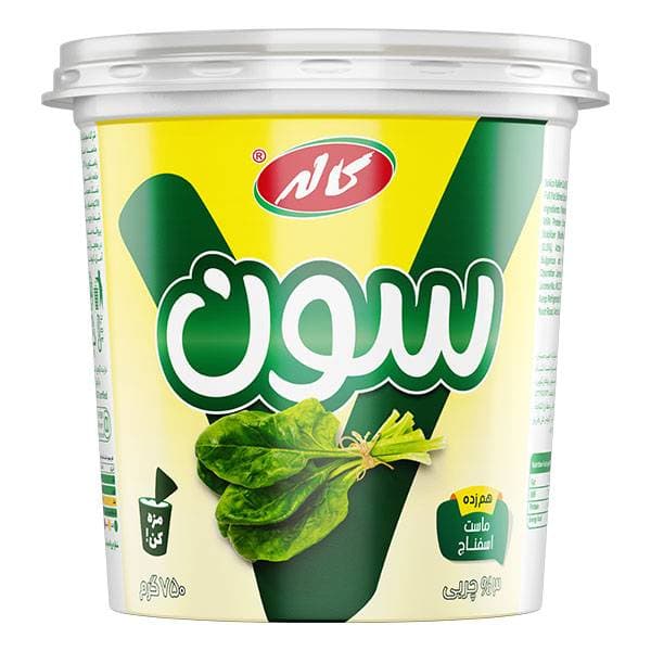 ماست طعمدار اسفناج 750 گرمی کاله
