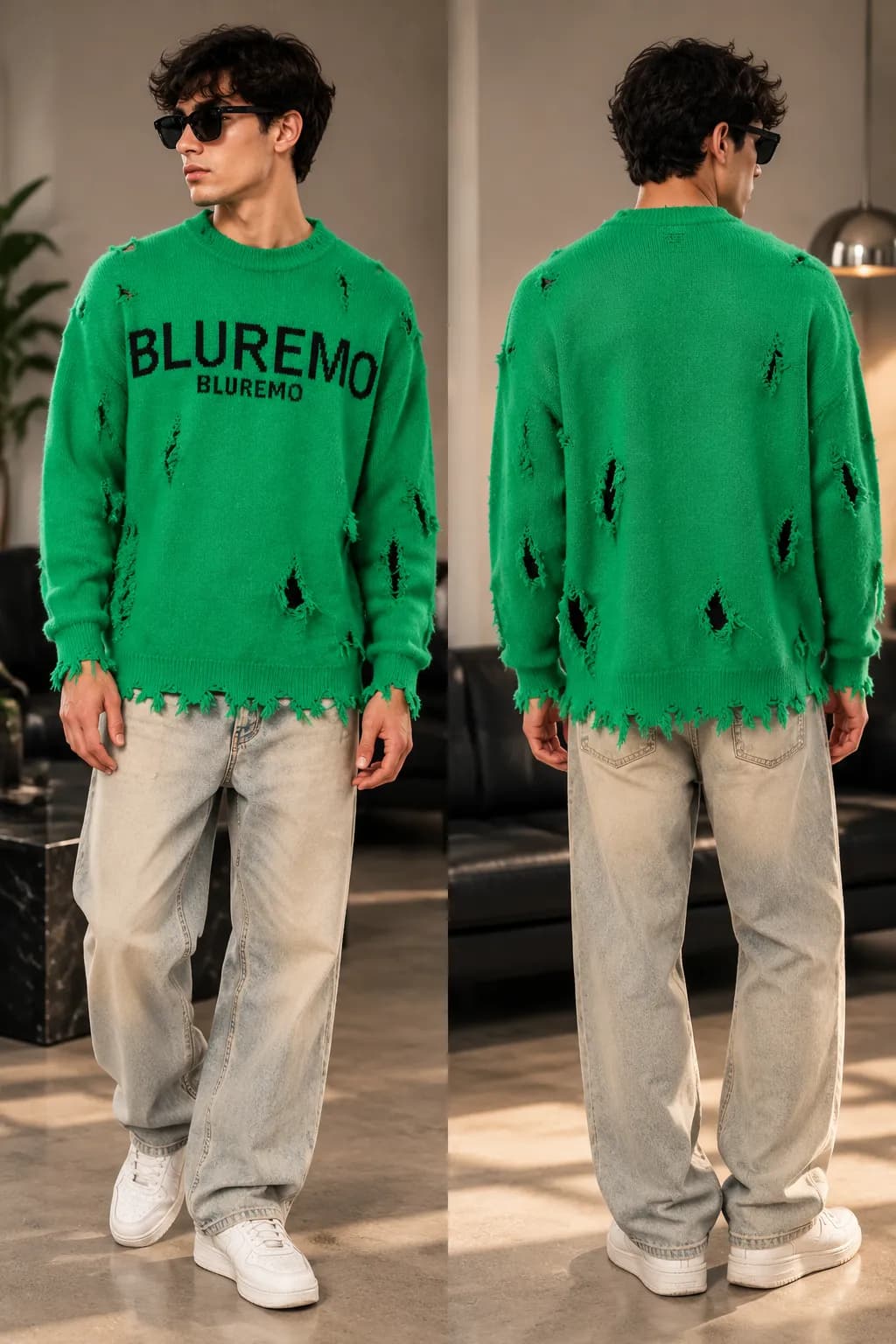 بافت Bluremo مردانه رنگ سبز