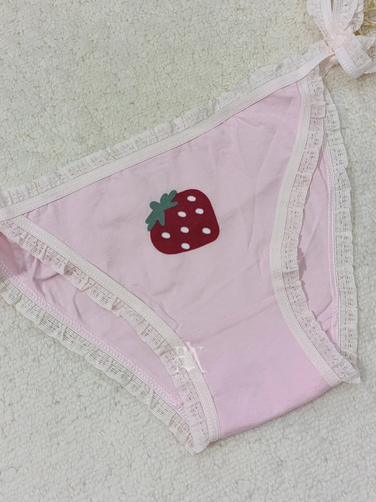 شورت گره ای زنانه لبه توری توت فرنگی کد 107 — تصویر ۸