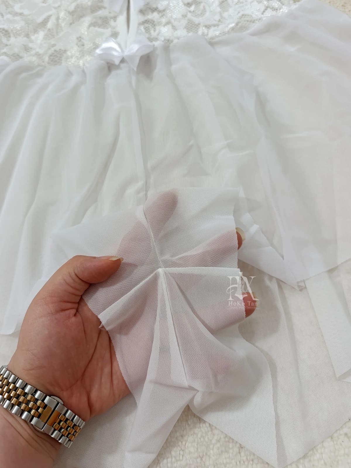کاستوم عروس فانتزی پاپیونی رنگ سفید کد 127 — تصویر ۲